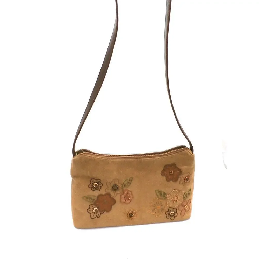 Cappelli Straworld Handbag Ultra Suede 2003 Shoulder Bag Purse Applique